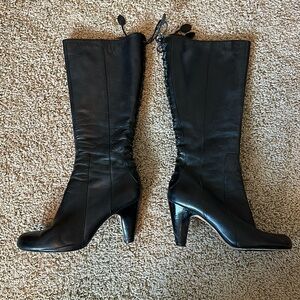 Taryn Rose Tall Black Leather Boots